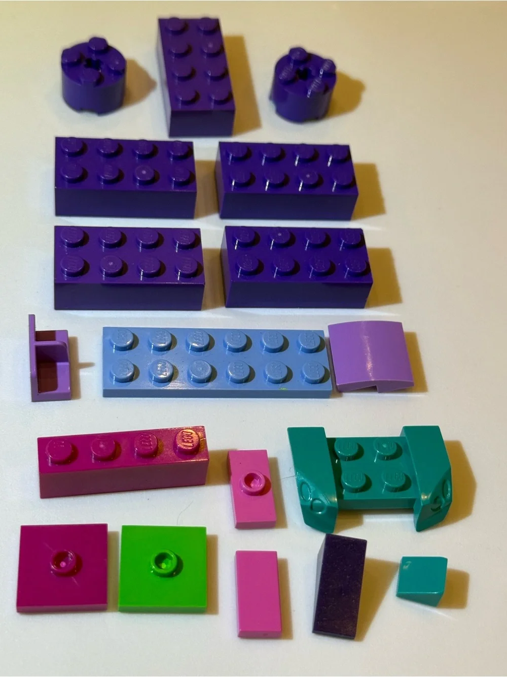 LEGO 18 bright color MISC blocks planks pieces parts lot
